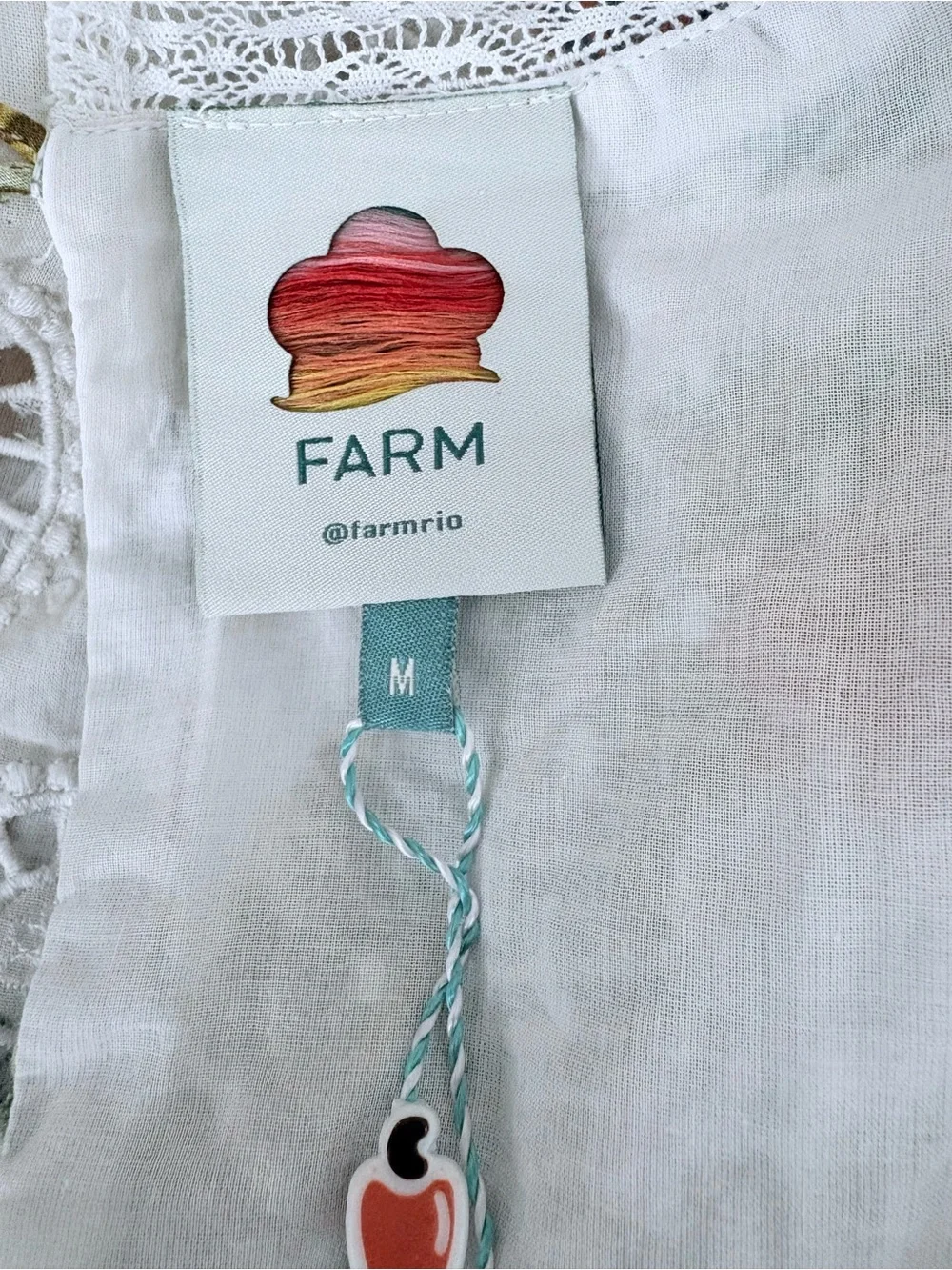 FARM Rio Cream Mini Dress with Tropical Parrot Print - Picture 6 of 7